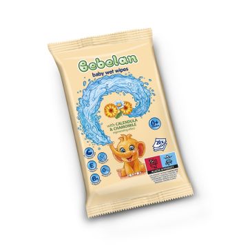 Bebelan Бебешки мокри кърпи с невен и лайка х20 бр