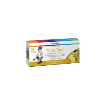 N-Ti-Tuss При възпалено гърло с вкус на мед и лимон х 20 таблетки за смучене Ecopharm