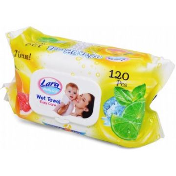 Lara Soft Мокри кърпи с екстракт от цитруси х120 бр