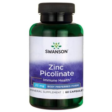 Swanson Zinc Picolinate Цинков Пиколинат 22 мг х 60 капсули