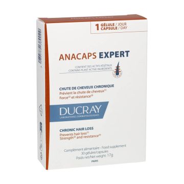Ducray Anacaps Expert Хранителна добавка срещу хроничен косопад х 30 капсули