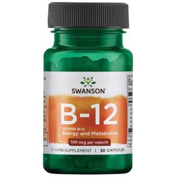 Swanson Vitamin B-12 Витамин B12 500 мг х 30 капсули