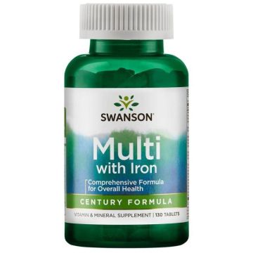 Swanson Century Formula Multivitamin with Iron Мултивитамини с желязо х 130 таблетки