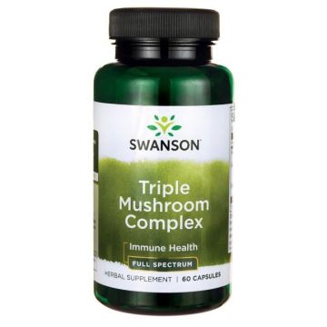 Swanson Full Spectrum Triple Mushroom Complex Троен комплекс гъби 200/200/200 мг х 60 капсули