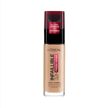 L’Oreal Infallible 32H Fresh Wear Дълготраен фон дьо тен със слънцезащитен фактор SPF25 140 Golden Beige 30 мл
