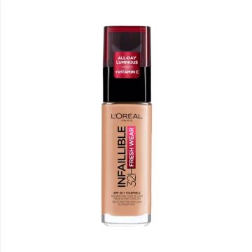 L’Oreal Infallible 32H Fresh Wear Дълготраен фон дьо тен със слънцезащитен фактор SPF25 235 Honey 30 мл