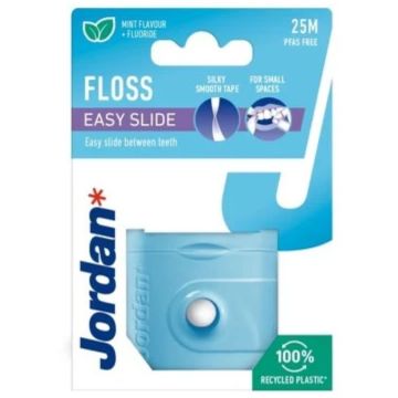 Jordan Easy Slide Floss Конец за зъби за тесни междузъбни пространства с ментов вкус 25 м