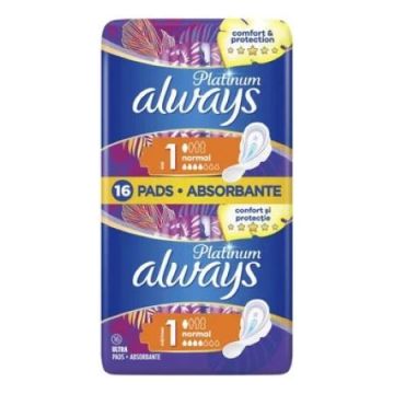 Always Platinum Normal Plus Duo Дамски превръзки x16 бр