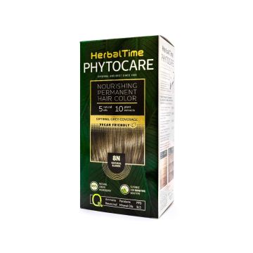 Herbal Time Phytocare Подхранваща трайна боя за коса 8N Натурално рус