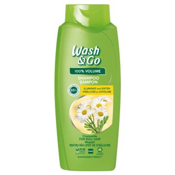 Wash & Go Chamomile Extract Шампоан за коса за блясък и обем с екстракт от лайка 675 мл
