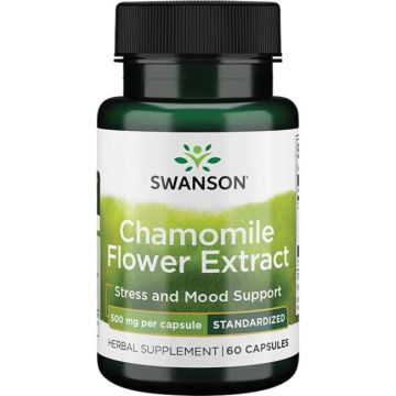 Swanson Chamomile Flower Extract - Standardized Apigenin Екстракт от цвят на лайка - стандартизиран 500 мг x 60 капсули