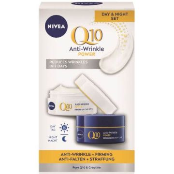Nivea Q10 Power Дневен крем против бръчки SPF15 50 мл + Nivea Q10 Power Нощен крем за лице против бръчки 50 мл Комплект