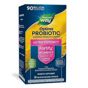 Nature's Way Fortify Optima Women’s Пробиотик и пребиотици за жени 90 милиарда активни пробиотици х 30 капсули със забавено освобождаване