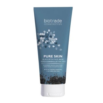 Biotrade Pure Skin Черен измиващ детокс гел за лице с черен въглен 200 мл