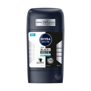 Nivea Men Black & White Invisible Fresh Дезодорант стик против изпотяване за мъже 50 мл