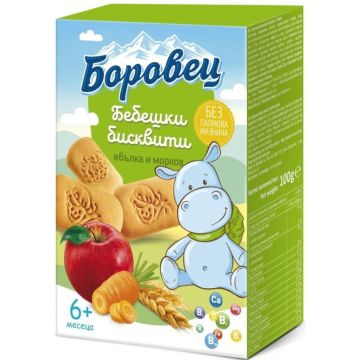 Боровец Бебешки бисквити с ябълка и морков 100 гр