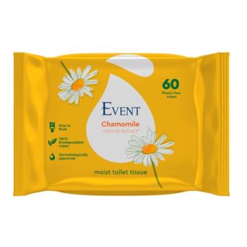 Event WC Тоалетни мокри кърпи с екстракт от лайка биоразградими 60 бр