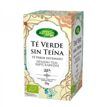 Te Verde Sin Teina Зелен чай без кофеин Био 28 г х  20 филтърни пакетчета Artemis Bio