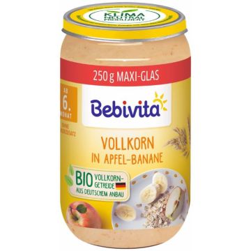 Bebivita Био пълнозърнеста каша ябълка и банан 6М+ 250 гр