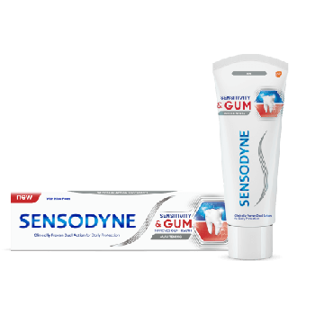 Sensodyne Sensitivity & Gum Whitening Избелваща паста за зъби за защита на зъбите и венците 75 мл