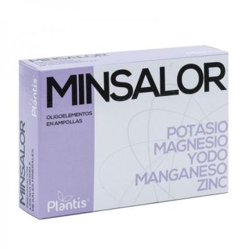 Minsalor Oligoelementos Калий, магнезий, йод, манган, цинк х 20 ампули за пиене Plantis 