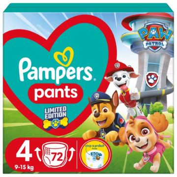Пелени гащички Pampers GPP S4 Paw Patrol 9-15 кг  72 бр