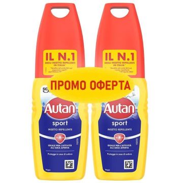 Autan Sport Locion Репелент лосион срещу насекоми 100 мл 2 бр Комплект