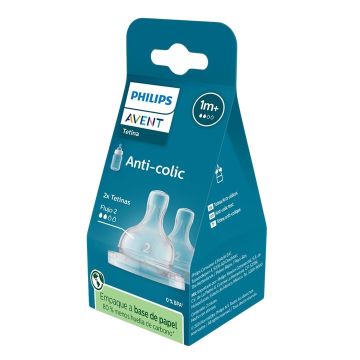Avent Anti-colic Slow Биберон за бебета със слаб поток 1М+ x 2 бр