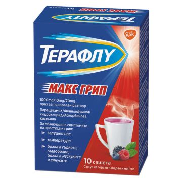 Терафлу Макс Грип При простуда и грип х 10 сашета GlaxoSmithKline