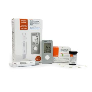 Prolife PM200 Глюкомер + Prolife PT200 (50) Тест ленти х 50 броя Промо комплект