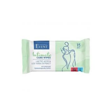 Event Intimate Интимни мокри кърпи с млечна киселина и екстракт алое вера 15 бр