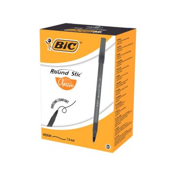 BIC Химикали Round Stic, Черен, 60 бр