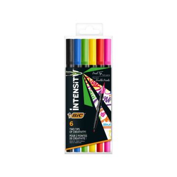 BIC Флумастери с двоен връх Intensity 6 интензивни цвята