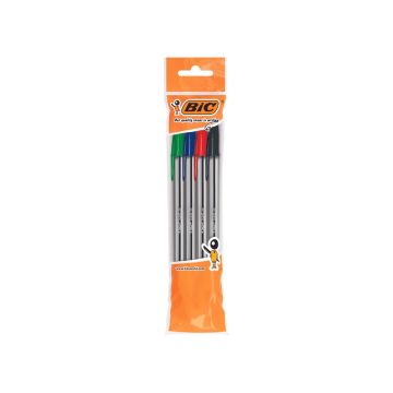 BIC Комплект химикали Cristal, Син, Черен, Червен, Зелен 4 бр