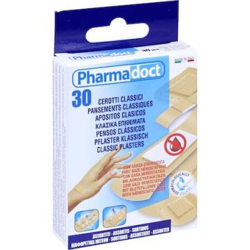 Pharmadoct Classic Хемостатичен водоустойчив пластир с различни размери х 30 броя