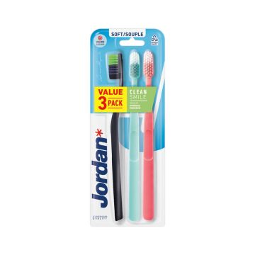 Jordan Clean Smile Soft Четка за зъби х 3 бр