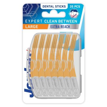 Jordan Expert Sticks Large Клечки за зъби със силиконов накрайник х 35 бр