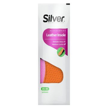 Silver Leather Кожени стелки с активен въглен 35/45