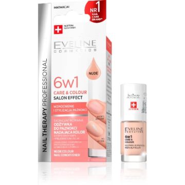 Eveline Cosmetics Care & Colour Балсам за нокти 6в1 телесно бежов 5 мл