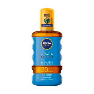 Nivea Sun Protect & Bronze Слънцезащитно олио за активиране на тена SPF20 200 мл