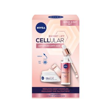 Nivea Cellular Expert Lift Дневен крем против бръчки 50 мл + Nivea Cellular Expert Lift Серум против бръчки 30 мл Комплект