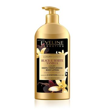 Eveline Luxury Expert Хидратиращ лосион за тяло с черна и бяла ванилия 350 мл
