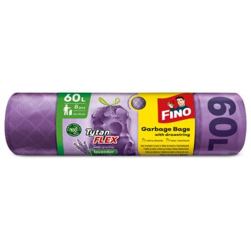 Fino Tytan Flex Еластични торби за смет с аромат на лавандула 60 л 8 бр
