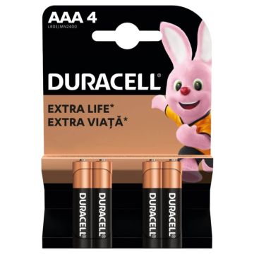 Duracell Алкални батерии AAA 4 бр