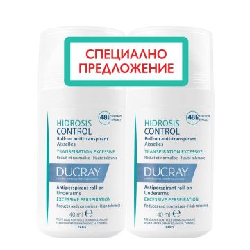 Ducray Hidrosis Control Рол-он дезодорант против изпотяване 2 x 40 мл Kомплект