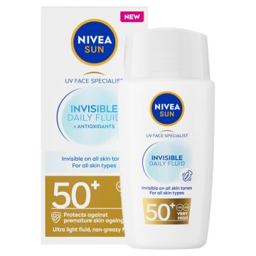 Nivea Sun UV Face Invisible Невидим дневен флуид за лице SPF50+ 40 мл
