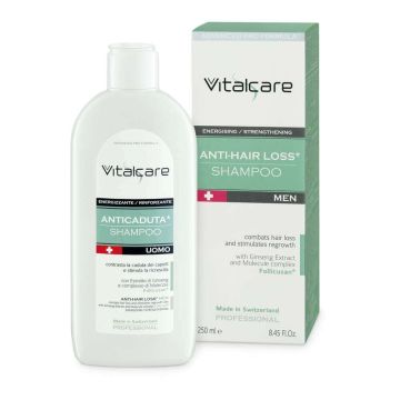 Vitalcare Swiss Енергизиращ и укрепващ шампоан против косопад за мъже 250 мл