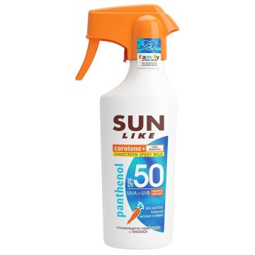Sun Like Слънцезащитно спрей мляко за тяло с пантенол за цялото семейство SPF50 250 мл
