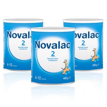 Novalac 2 Преходно мляко за кърмачета от 6 до 12 месеца 3 х 400 г Medis Комплект