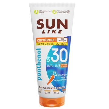 Sun Like Carotene Слънцезащитен еко лосион за тяло с висока защита SPF30 150 мл